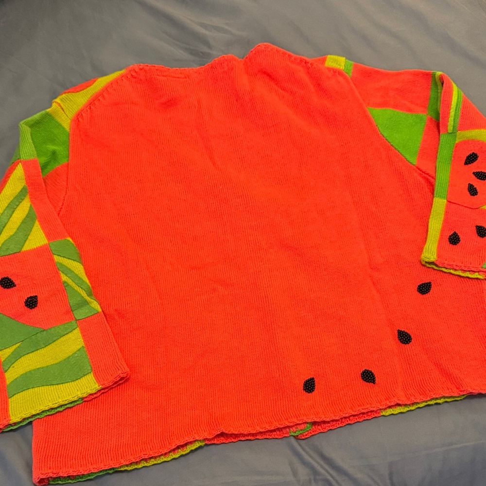VINTAGE Michael Simon Sweater with Watermelon Pattern - Green and Pink - Picture 4 of 4